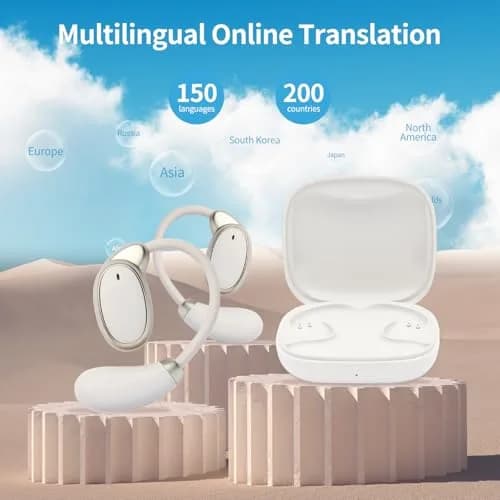 BeskooHome Two Way Language Translator Earbuds White | 150 Languages Real-time Translation for Travel, Business, Learning thumbnail 6