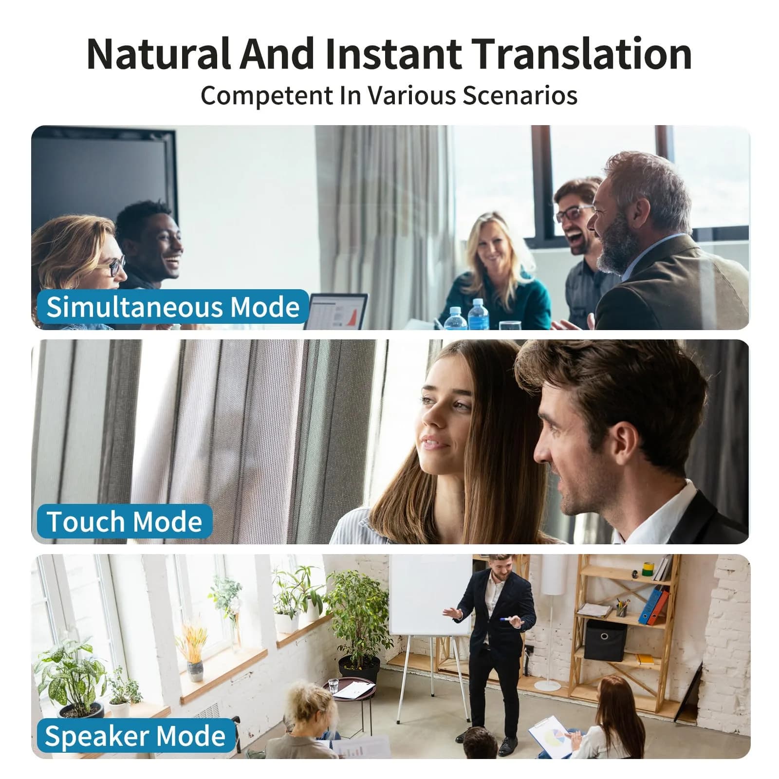 BeskooHome Two Way Language Translator Earbuds White | 150 Languages Real-time Translation for Travel, Business, Learning - view 4