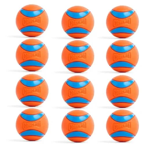 Chuckit! Ultra Ball Dog Toy - Medium 6.4 cm (2.5 inch) Diameter, Pack of 6 | High Bounce Fetch Balls for Dogs 20-60 lbs thumbnail 1