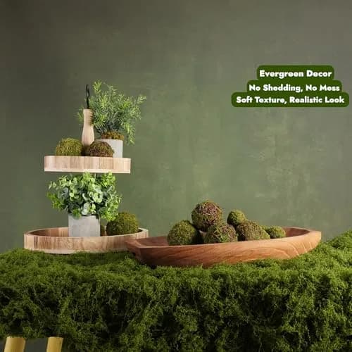 BYHER Artificial Moss Mat 100x100cm (39"x39") | Realistic Green Nylon Crafting Sheet for Decor thumbnail 5