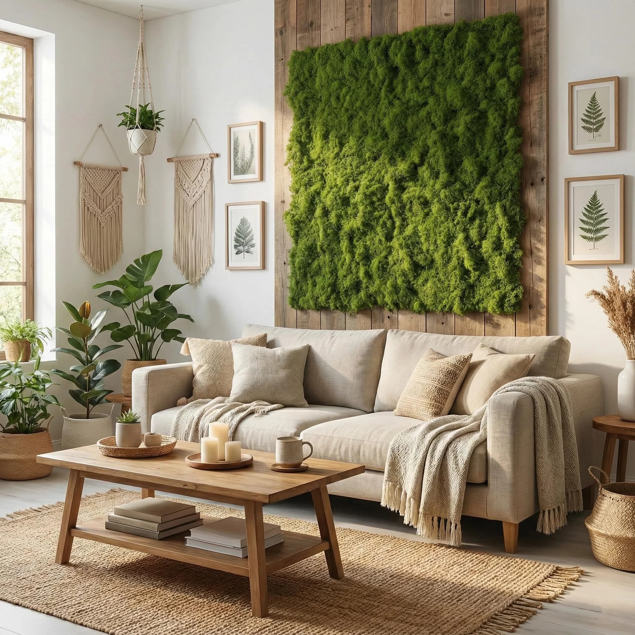 BYHER Artificial Moss Mat 100x100cm (39"x39") | Realistic Green Nylon Crafting Sheet for Decor - view 7
