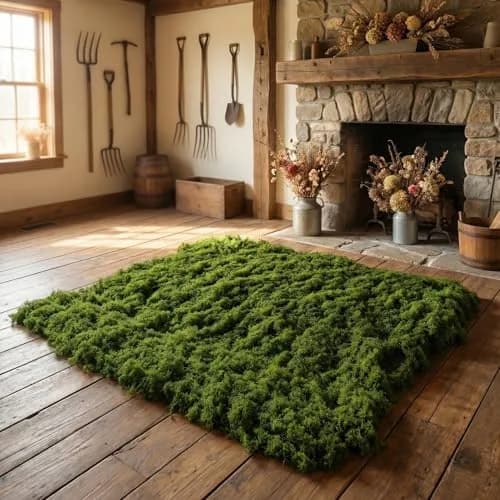 BYHER Artificial Moss Mat 100x100cm (39"x39") | Realistic Green Nylon Crafting Sheet for Decor thumbnail 8