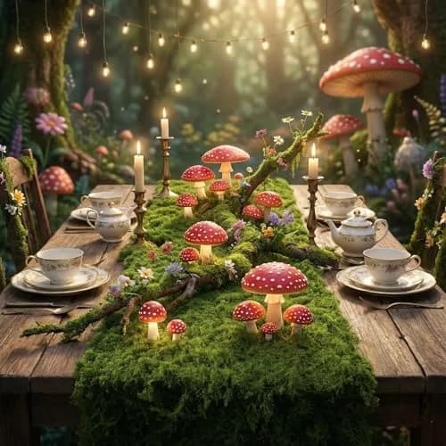 BYHER Artificial Moss Mat 30x180cm (12"x71") | Realistic Green Nylon Table Runner for Crafts & Decor thumbnail 7