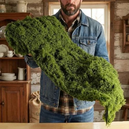 BYHER Artificial Moss Mat 30x180cm (12"x71") | Realistic Green Nylon Table Runner for Crafts & Decor thumbnail 3