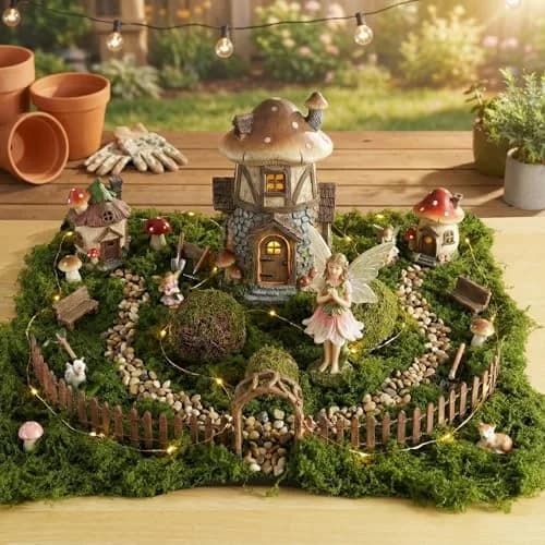 BYHER Artificial Moss Mat 50x50cm (19.7"x19.7") | Realistic Green Crafting Base for Fairy Gardens & Events thumbnail 5