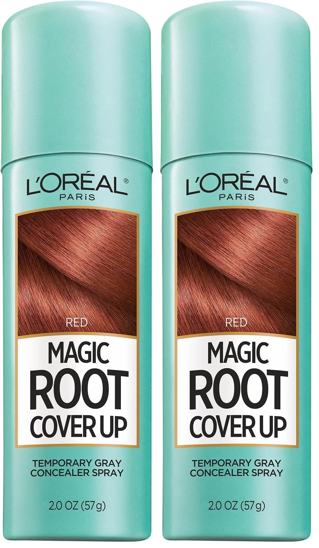 L'Oreal Paris Magic Root Cover Up Gray Hair Spray Red 4 oz (2 x 2 oz) | Ammonia-Free Temporary Root Concealer - main product image