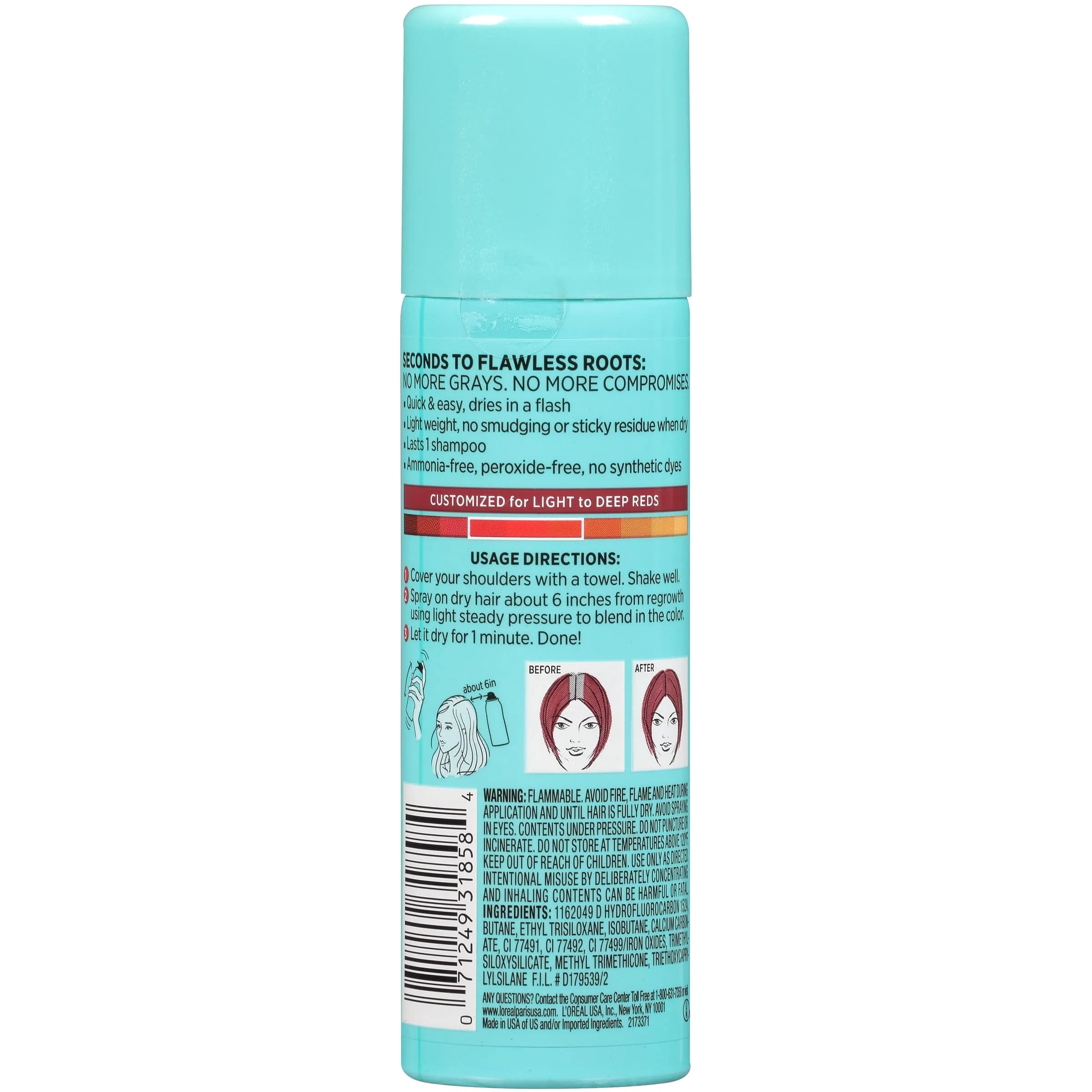 L'Oreal Paris Magic Root Cover Up Gray Hair Spray Red 4 oz (2 x 2 oz) | Ammonia-Free Temporary Root Concealer - view 9