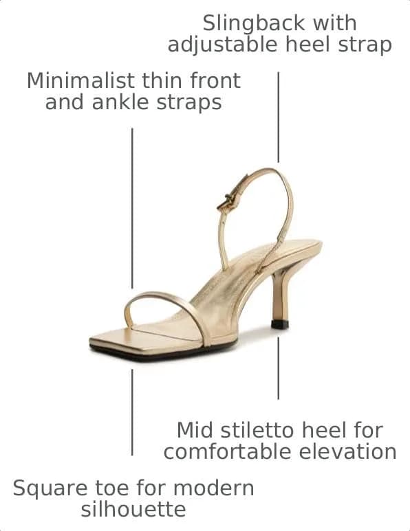 SCHUTZ Judith Slingback Sandal, 6.5 US | Silver Metallic Leather, Square Toe, Mid Heel thumbnail 2