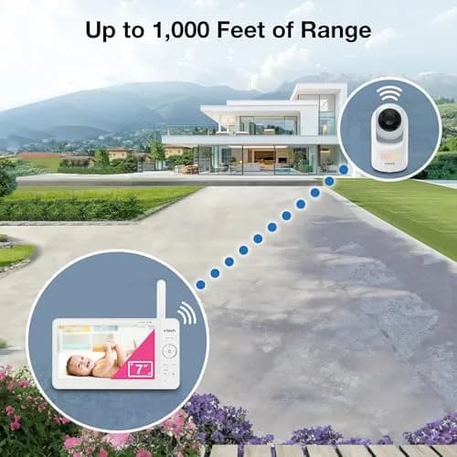 VTech Advanced Max Baby Monitor with 7" IPS Screen & 5000mAh Battery | No WiFi, 360° Pan Tilt Zoom, 2-Way Talk thumbnail 8