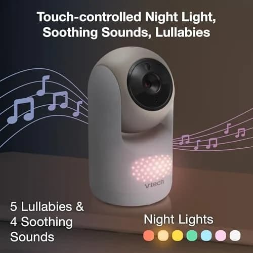 VTech Advanced Max Baby Monitor with 7" Screen, 5000mAh Battery, 360° PTZ, No WiFi | Private Nursery Coverage thumbnail 6