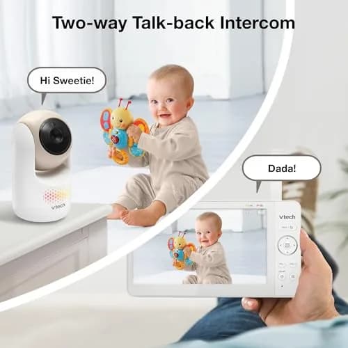 VTech Advanced Max Baby Monitor with 7" Screen, 5000mAh Battery, 360° PTZ, No WiFi | Private Nursery Coverage thumbnail 7