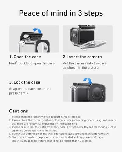 TELESIN Waterproof Case for DJI Osmo Action 6 Camera | 60m (196ft) Deep Diving Housing thumbnail 8