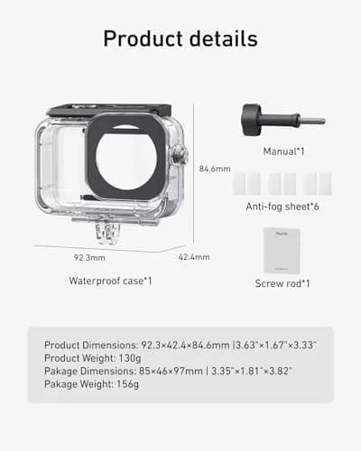 TELESIN Waterproof Case for DJI Osmo Action 6 Camera | 60m (196ft) Deep Diving Housing thumbnail 9