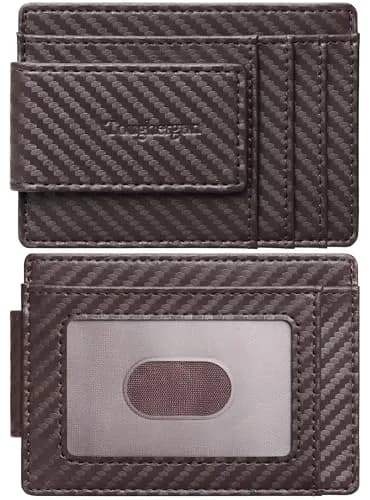 Toughergun Slim Wallet RFID Blocking Money Clip 10.16cm (4") x 7.62cm (3") x 0.76cm (0.3") | Minimalist Front Pocket Card Holder thumbnail 1