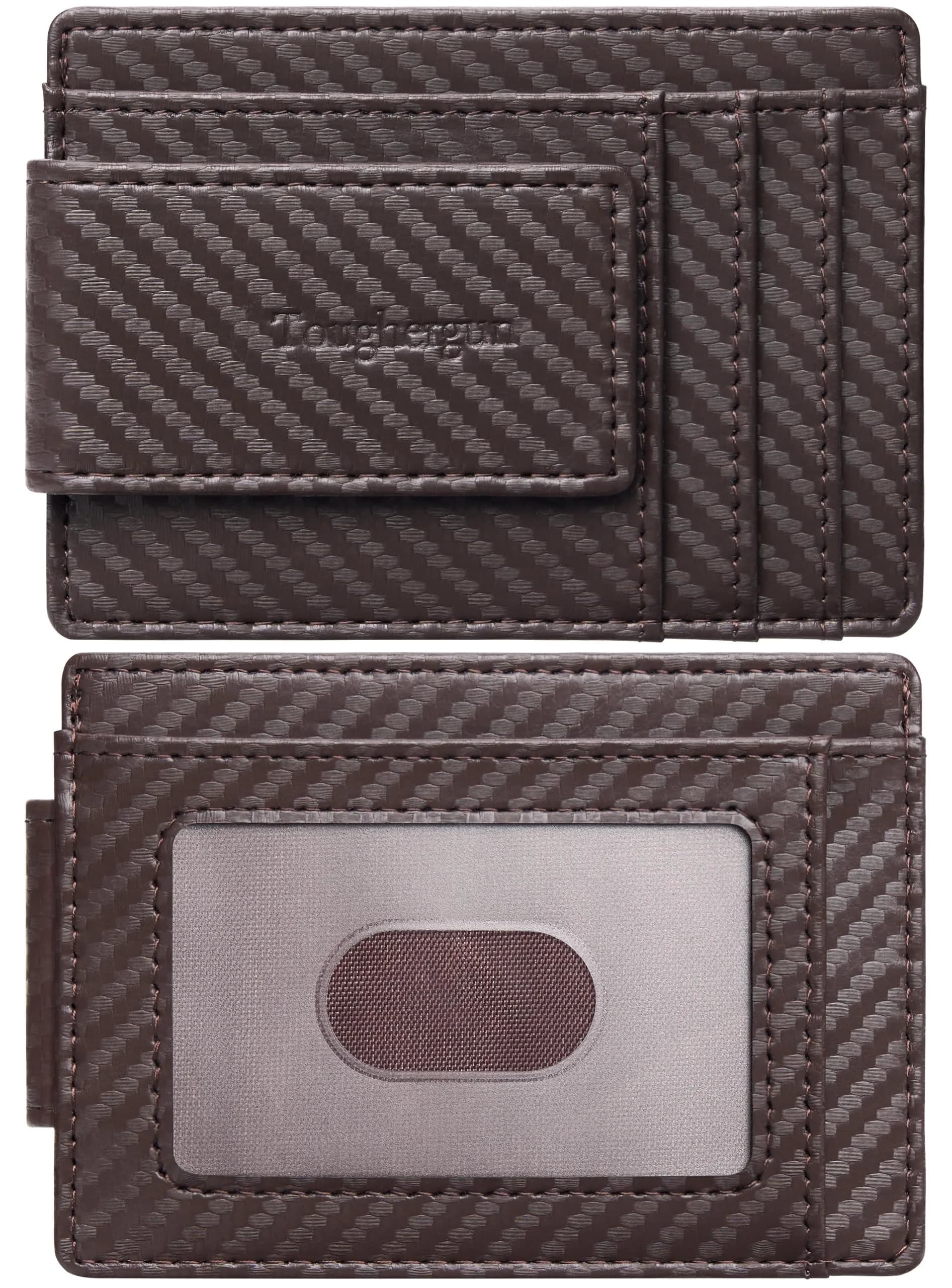 Toughergun Slim Wallet RFID Blocking Money Clip 10.16cm (4") x 7.62cm (3") x 0.76cm (0.3") | Minimalist Front Pocket Card Holder - main product image