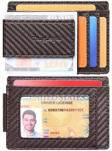 Toughergun Slim Wallet RFID Blocking Money Clip 10.16cm (4") x 7.62cm (3") x 0.76cm (0.3") | Minimalist Front Pocket Card Holder thumbnail 2