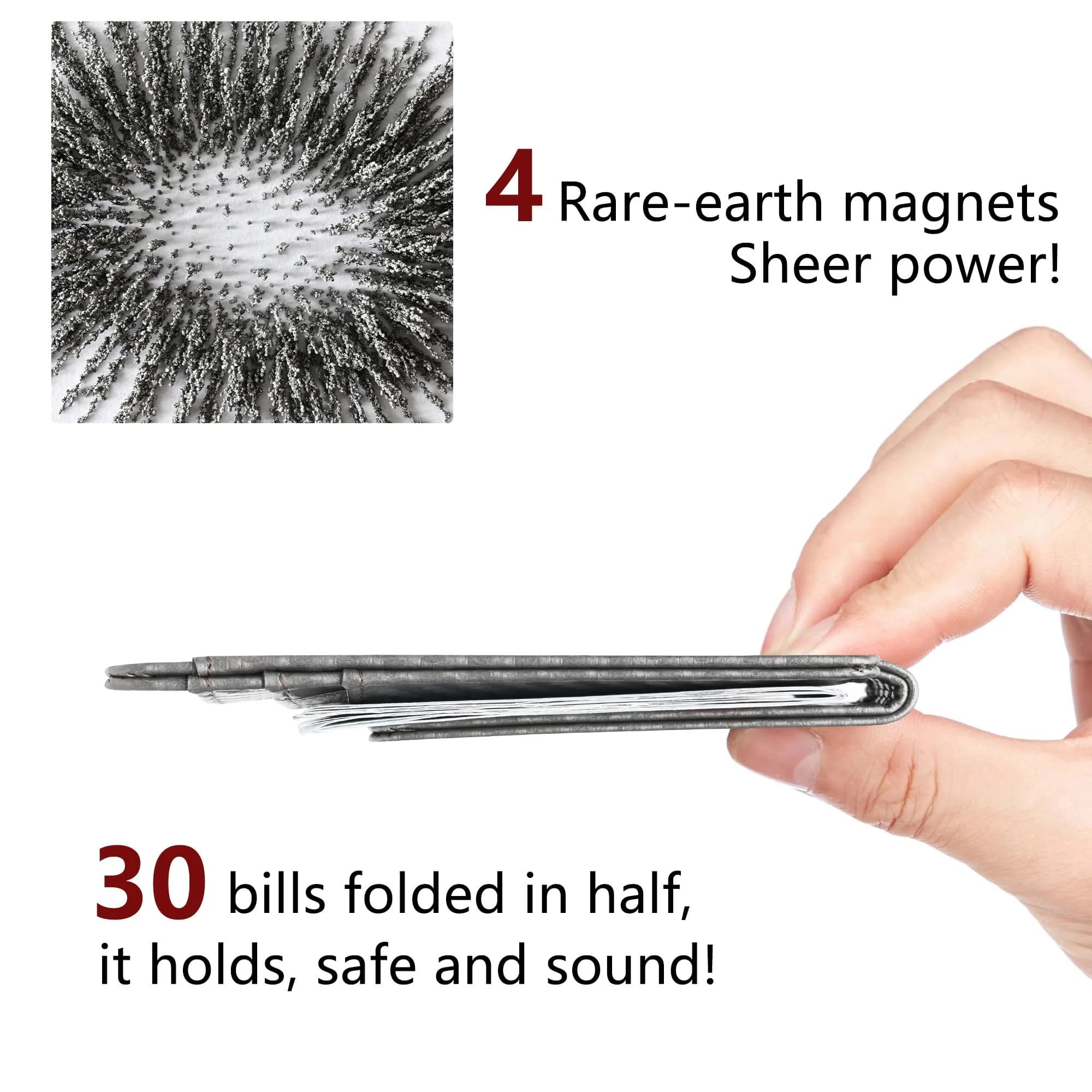 Toughergun Slim Wallet RFID Blocking Money Clip 8.5 cm (3.35 in) | Magnetic Thin Front Pocket Credit Card Holder - view 5