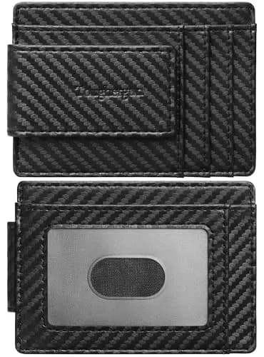 Toughergun Slim Wallet RFID Blocking Money Clip 10.16cm x 7.62cm x 0.76cm | Magnetic Front Pocket Card Holder thumbnail 1