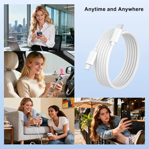 DESOFICON USB C to USB C Charging Cable 2 Pack 10ft (3.05m) | 60W PD Fast Charging Cord thumbnail 5