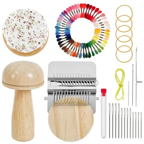Yiranok Mini Darning Loom Kit with 14 Hooks & 50 Colors | All-in-One Weaving Repair Tool thumbnail 1