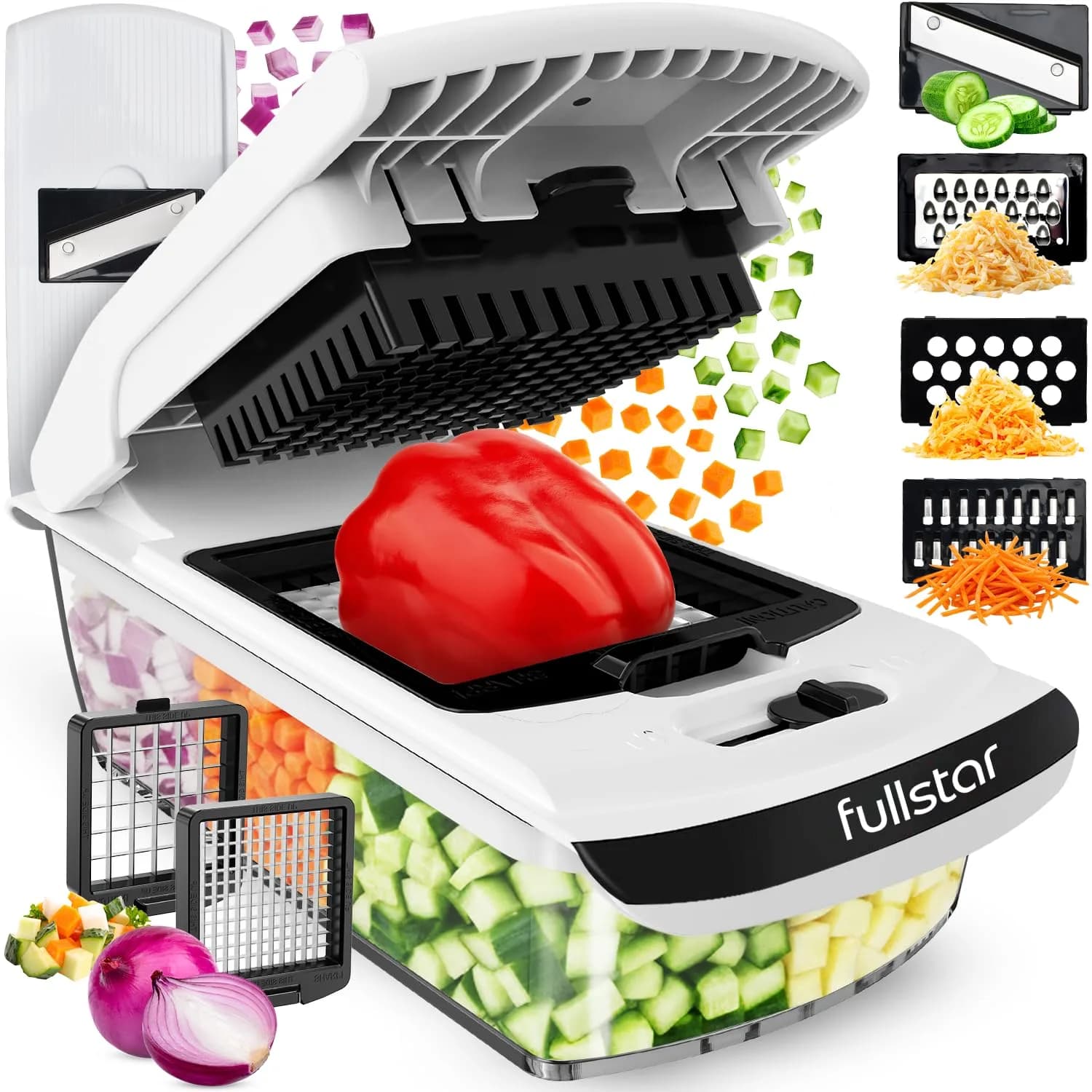Fullstar Pro Original Vegetable Chopper & Mandoline Slicer Kitchen Gadget 1.16 kg (2.56 lb) | 6-in-1 Meal Prep Tool - main product image