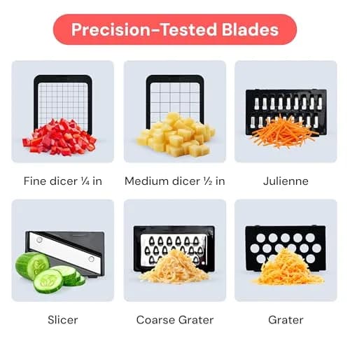 Fullstar Pro Original Vegetable Chopper & Mandoline Slicer 6-in-1 Black | Fast Prep, Uniform Cuts thumbnail 4