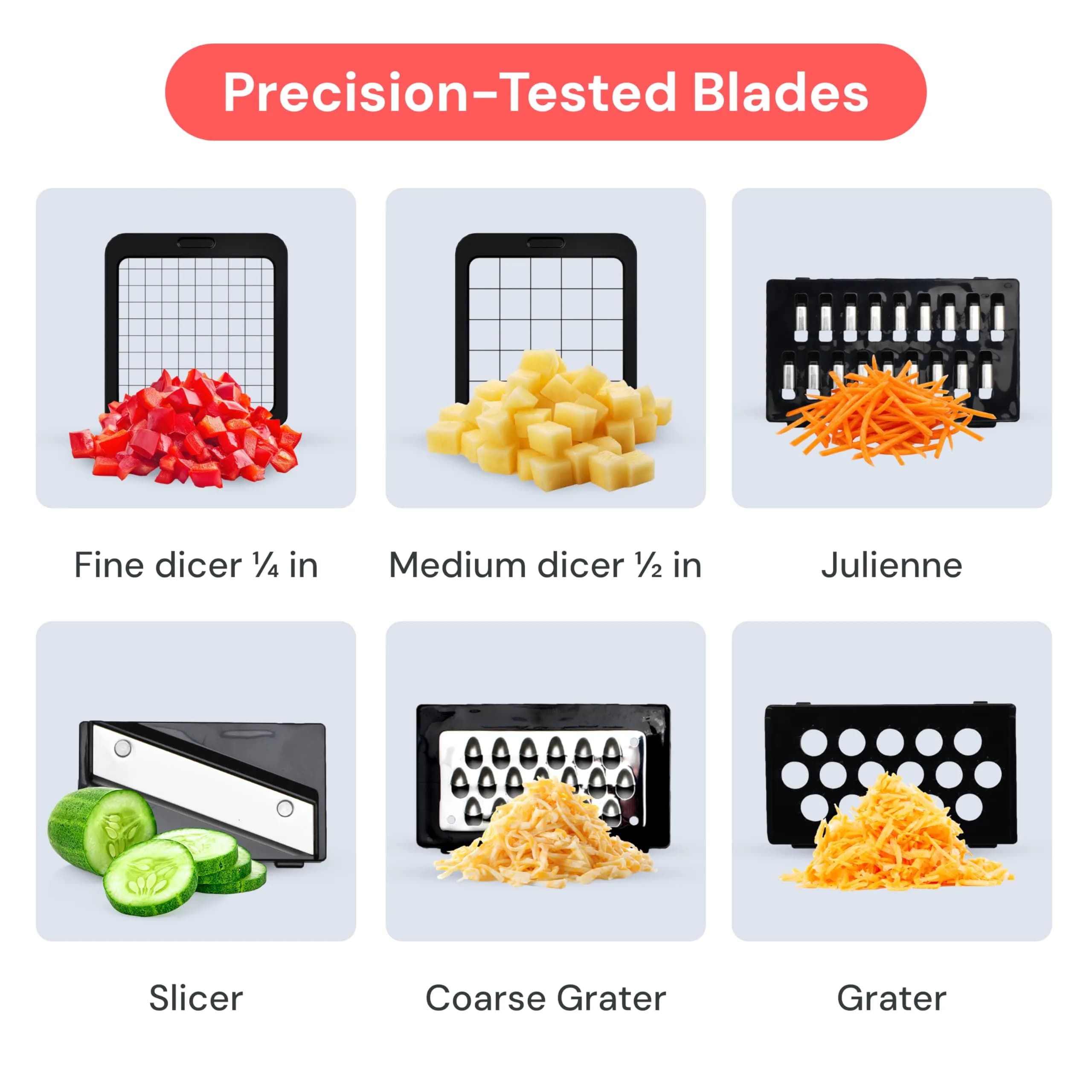 Fullstar Pro Original Vegetable Chopper & Mandoline Slicer 6-in-1 Black | Fast Prep, Uniform Cuts - view 4