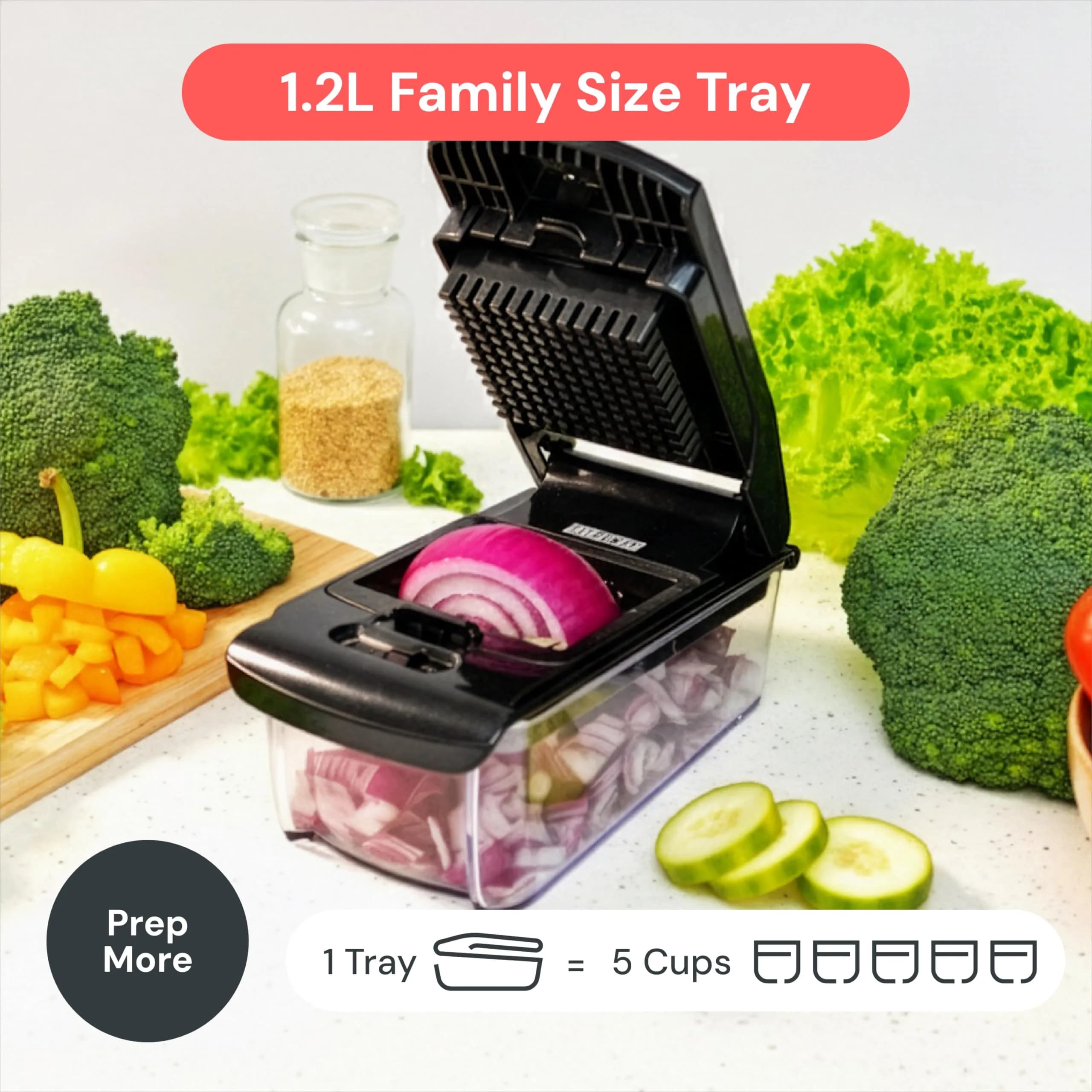 Fullstar Pro Original Vegetable Chopper & Mandoline Slicer 6-in-1 Black | Fast Prep, Uniform Cuts - view 6