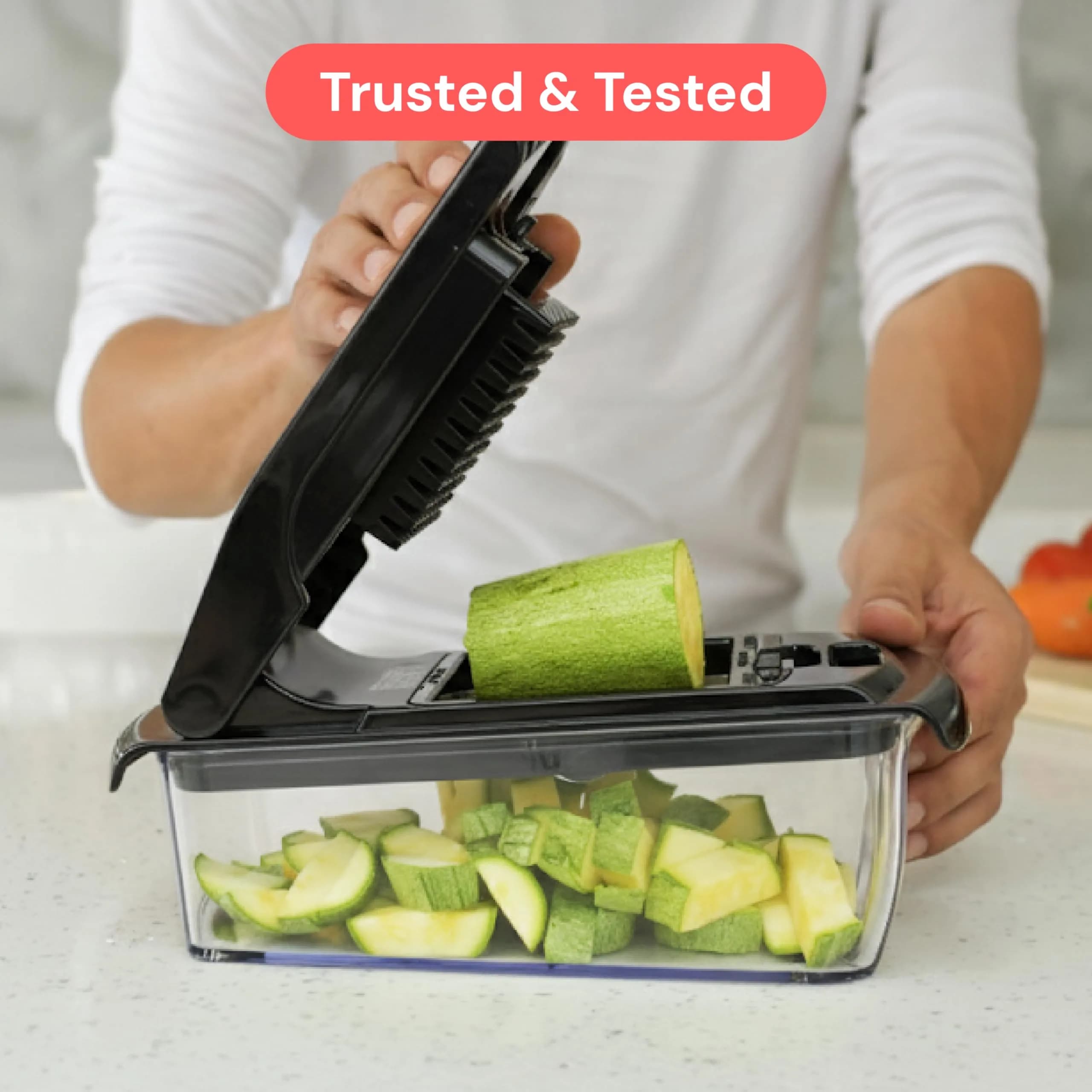 Fullstar Pro Original Vegetable Chopper & Mandoline Slicer 6-in-1 Black | Fast Prep, Uniform Cuts - view 8