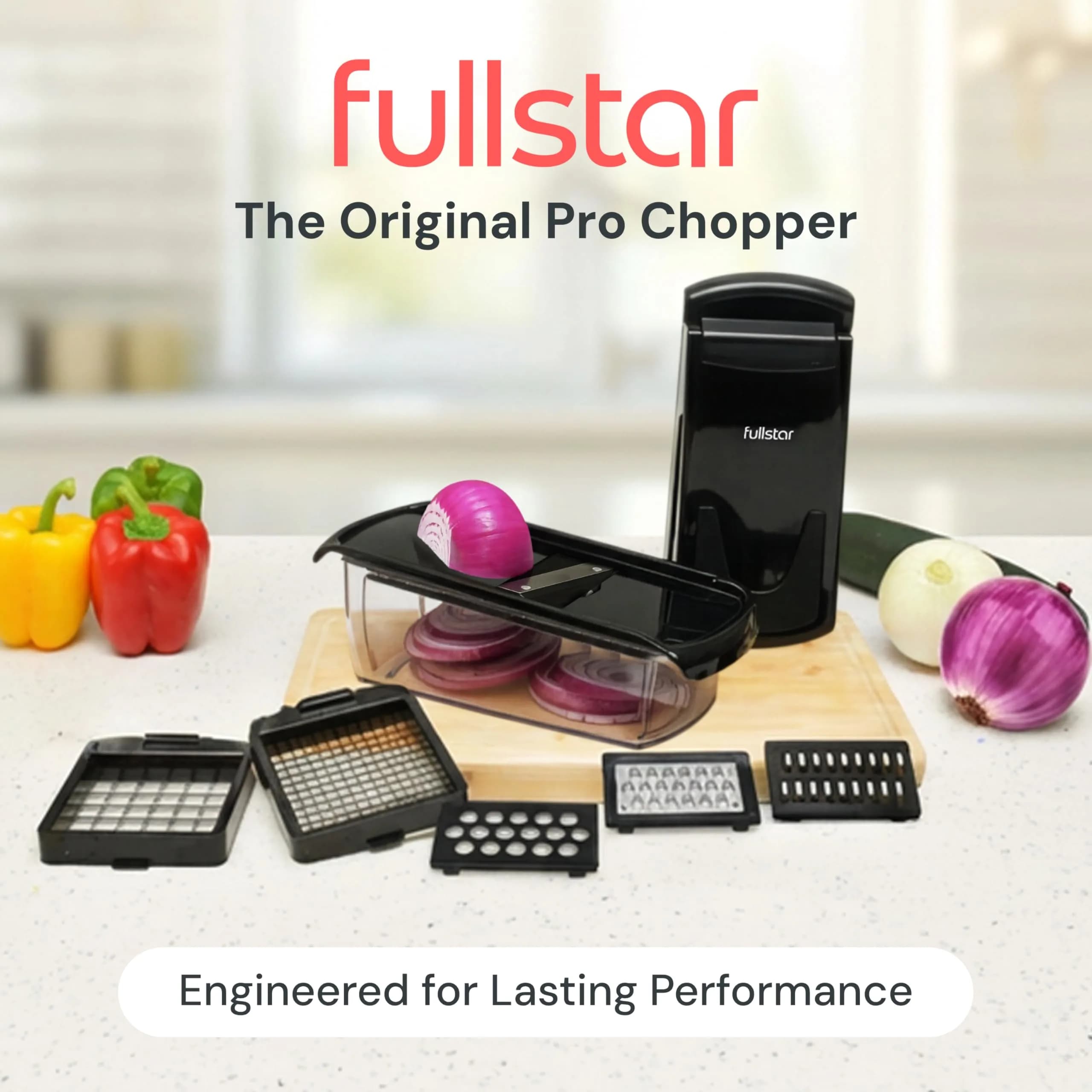 Fullstar Pro Original Vegetable Chopper & Mandoline Slicer 6-in-1 Black | Fast Prep, Uniform Cuts - view 2
