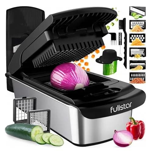 fullstar Pro Original Vegetable Chopper & Mandoline Slicer Kitchen Gadget with Container, 8 Stainless Steel Blades | Fast Prep for Indian Kitchens thumbnail 1