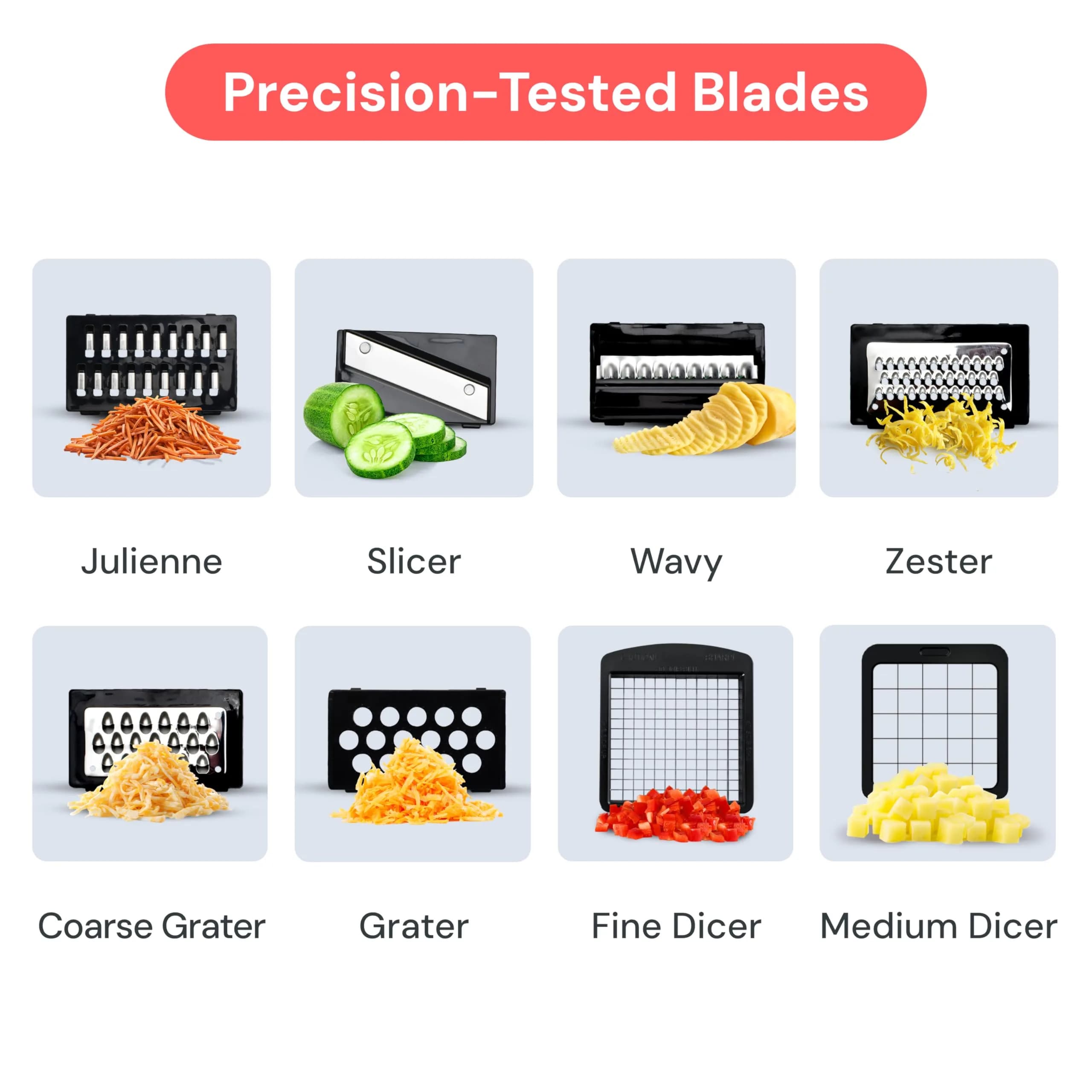 fullstar Pro Original Vegetable Chopper & Mandoline Slicer Kitchen Gadget with Container, 8 Stainless Steel Blades | Fast Prep for Indian Kitchens - view 4