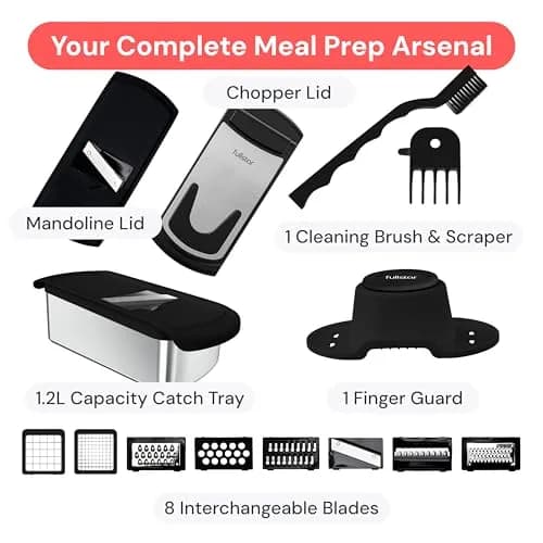 fullstar Pro Original Vegetable Chopper & Mandoline Slicer Kitchen Gadget with Container, 8 Stainless Steel Blades | Fast Prep for Indian Kitchens thumbnail 9