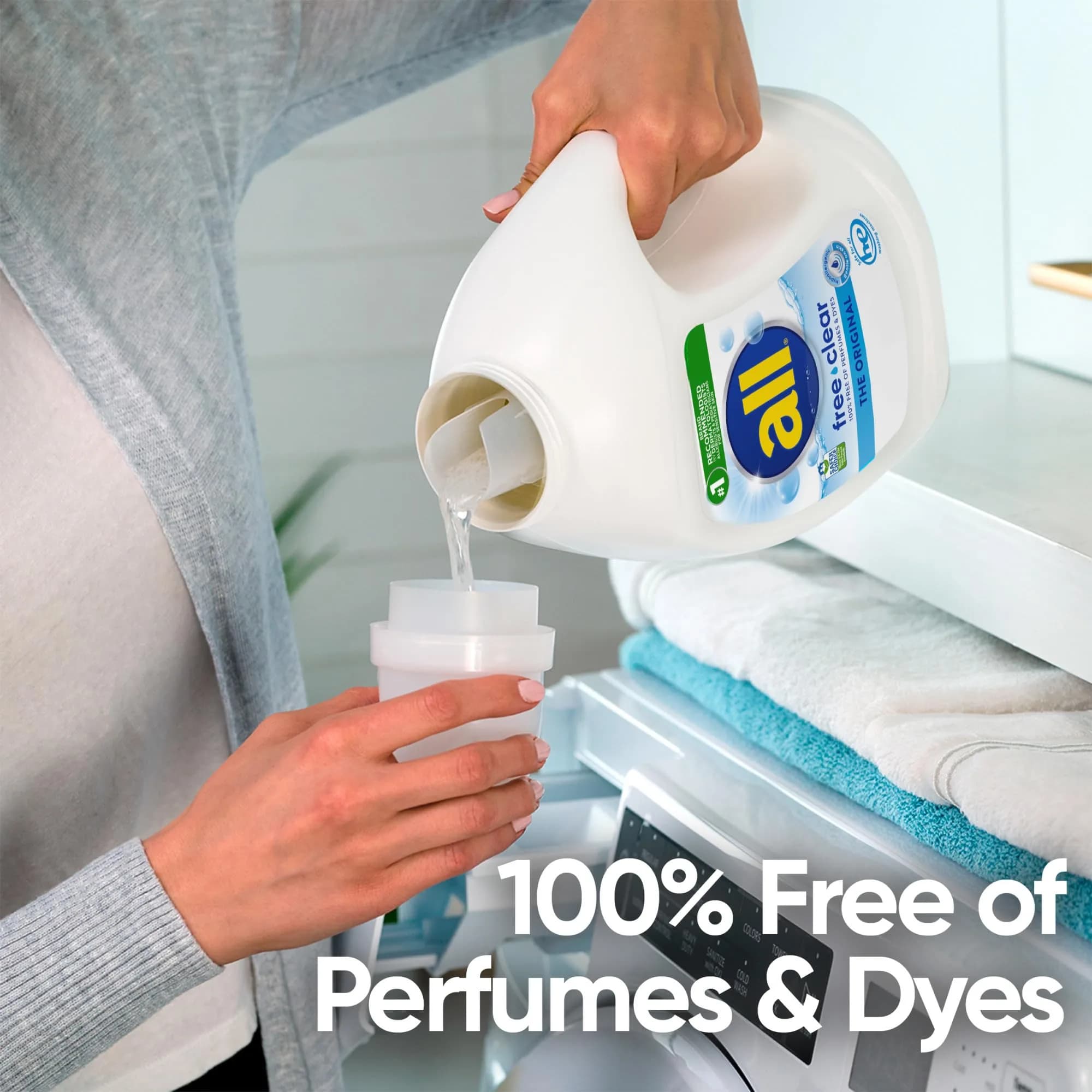all Liquid Laundry Detergent Free Clear, Unscented, 3.5 L (118 Fl Oz) | Dermatologist Recommended for Sensitive Skin - view 3