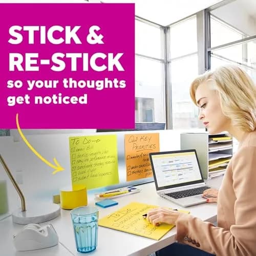 Post-it Super Sticky Big Notes, 6 in. x 6 in., Pink Salt, 2 Pads, 60 Sheets | Extra Large for Vision Boards & Group Projects thumbnail 7
