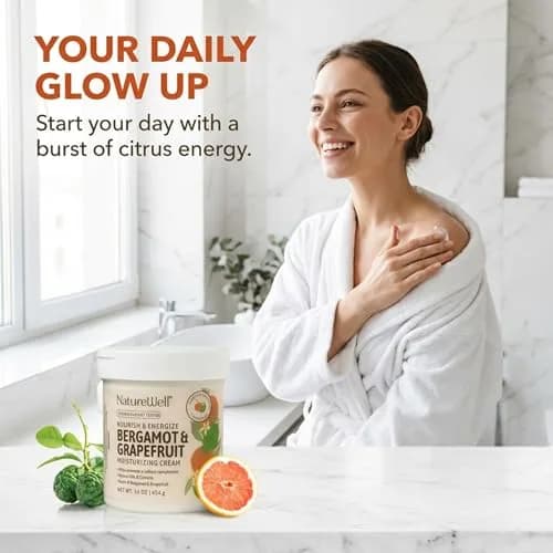 NATURE WELL Bergamot & Grapefruit Nourish & Energize Body Cream 473ml (16 Oz) | Dermatologist Tested for Daily Use thumbnail 6
