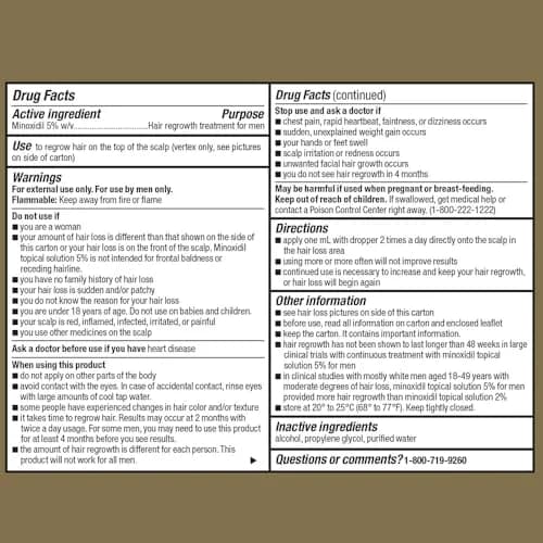 GoodSense Minoxidil Topical Solution USP 5% for Men, Extra Strength, 6 Fl Oz (Pack of 4) | Reactivates Hair Follicles thumbnail 3