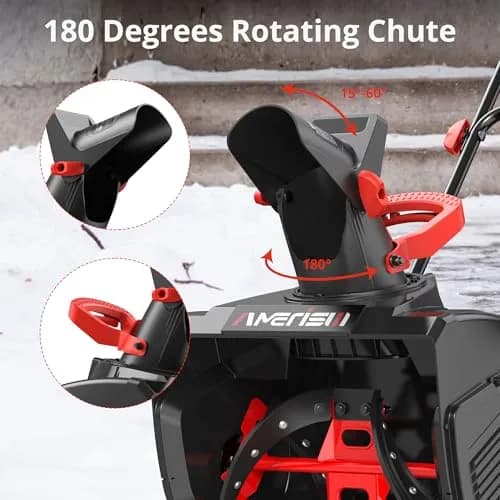 AMERISUN 18" Electric Snow Blower Lightweight for Driveway & Small Yard | 30 FT Throw, 15-Amp Corded Power thumbnail 6