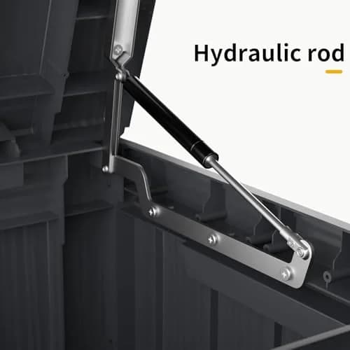 Yardgrace 180 Gallon Deck Box Organizer with Lockable Lid, Black – Large Resin Outdoor Storage and Seating (70-120c) thumbnail 4