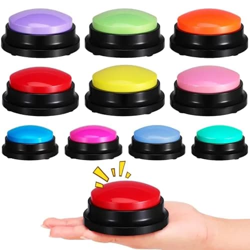 Ovveroche Recordable Answer Buzzers 10-Pack | Game Show Buttons for Training & Fun thumbnail 1