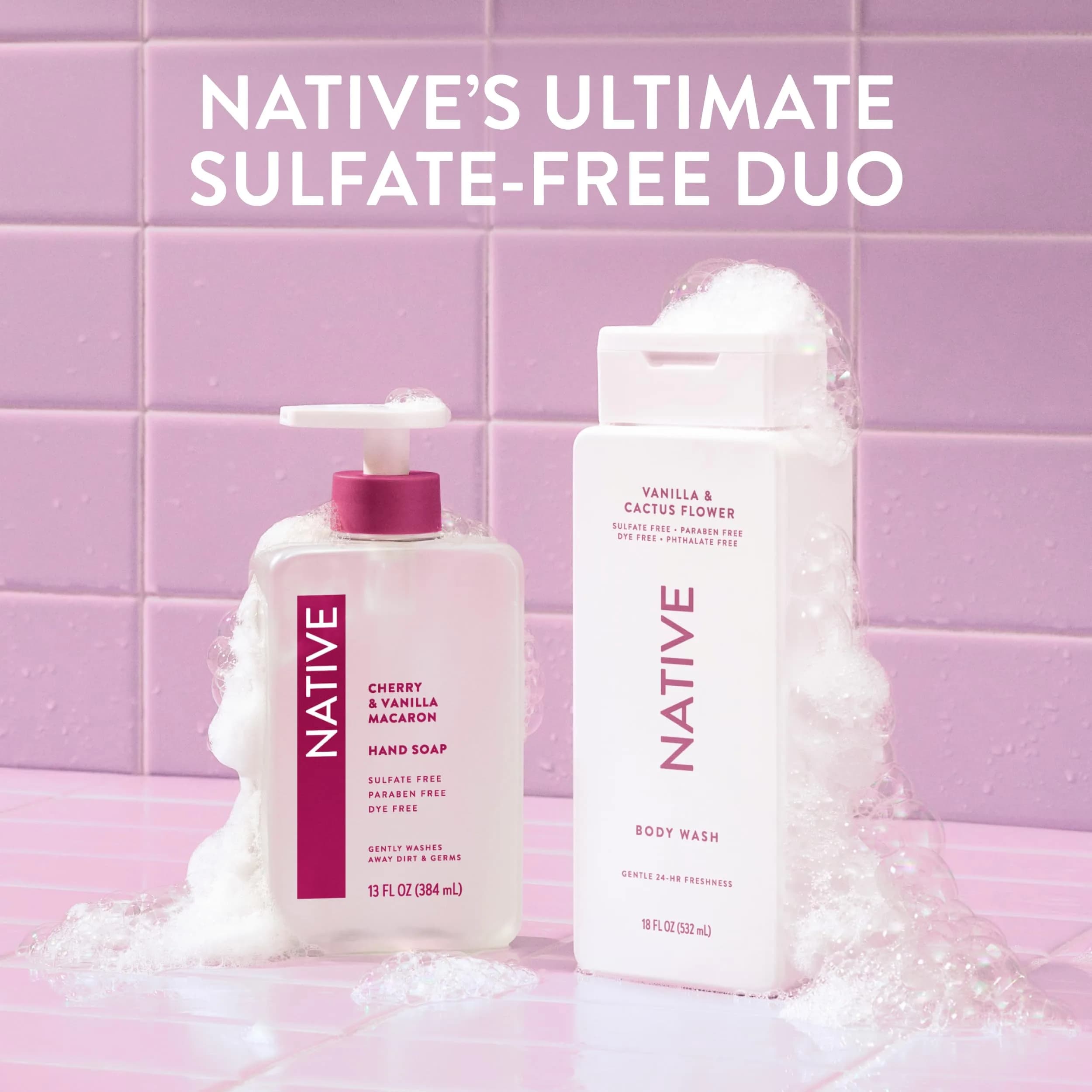 Native Vanilla & Cactus Flower Body Wash 1065ml (36 Fl Oz) | Gentle pH-Balanced Cleanser for Sensitive Skin - view 9