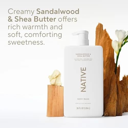 Native Sandalwood & Shea Butter Body Wash 1014ml (36 Fl Oz) | Gentle pH-Balanced for Sensitive Skin thumbnail 5