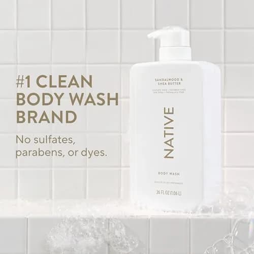 Native Sandalwood & Shea Butter Body Wash 1014ml (36 Fl Oz) | Gentle pH-Balanced for Sensitive Skin thumbnail 2