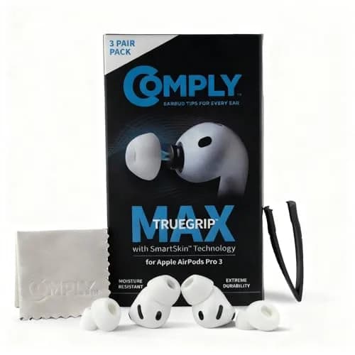 Comply TrueGrip MAX Memory Foam Ear Tips for AirPods Pro Gen 3 | 6 Pairs, White Medium thumbnail 1