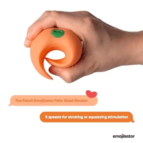 Emojibator Peach Personal Massager for Men | Waterproof, 5 Speeds, Body-Safe Silicone, USB Rechargeable thumbnail 4