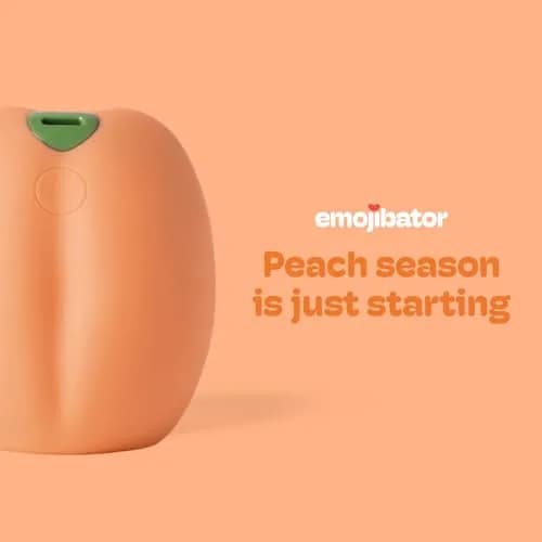 Emojibator Peach Personal Massager for Men | Waterproof, 5 Speeds, Body-Safe Silicone, USB Rechargeable thumbnail 5
