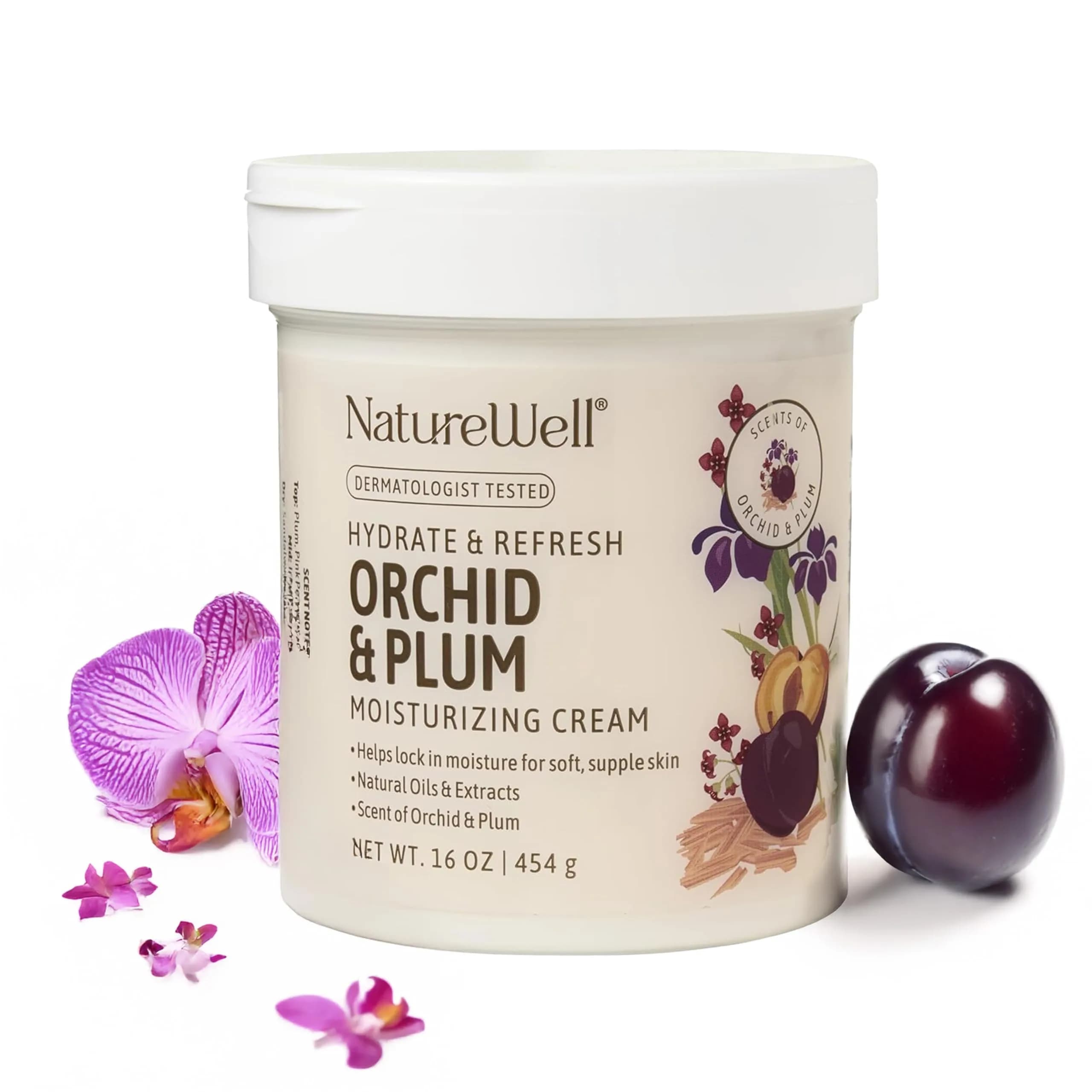 NATURE WELL Orchid & Plum Body Cream 16 Oz | Hydrating Moisturizer for Dry, Sensitive Skin - main product image