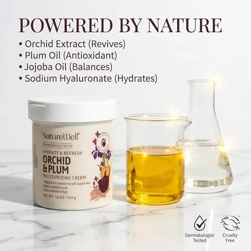 NATURE WELL Orchid & Plum Body Cream 473ml (16 Oz) | Dermatologist Tested Hydration thumbnail 4