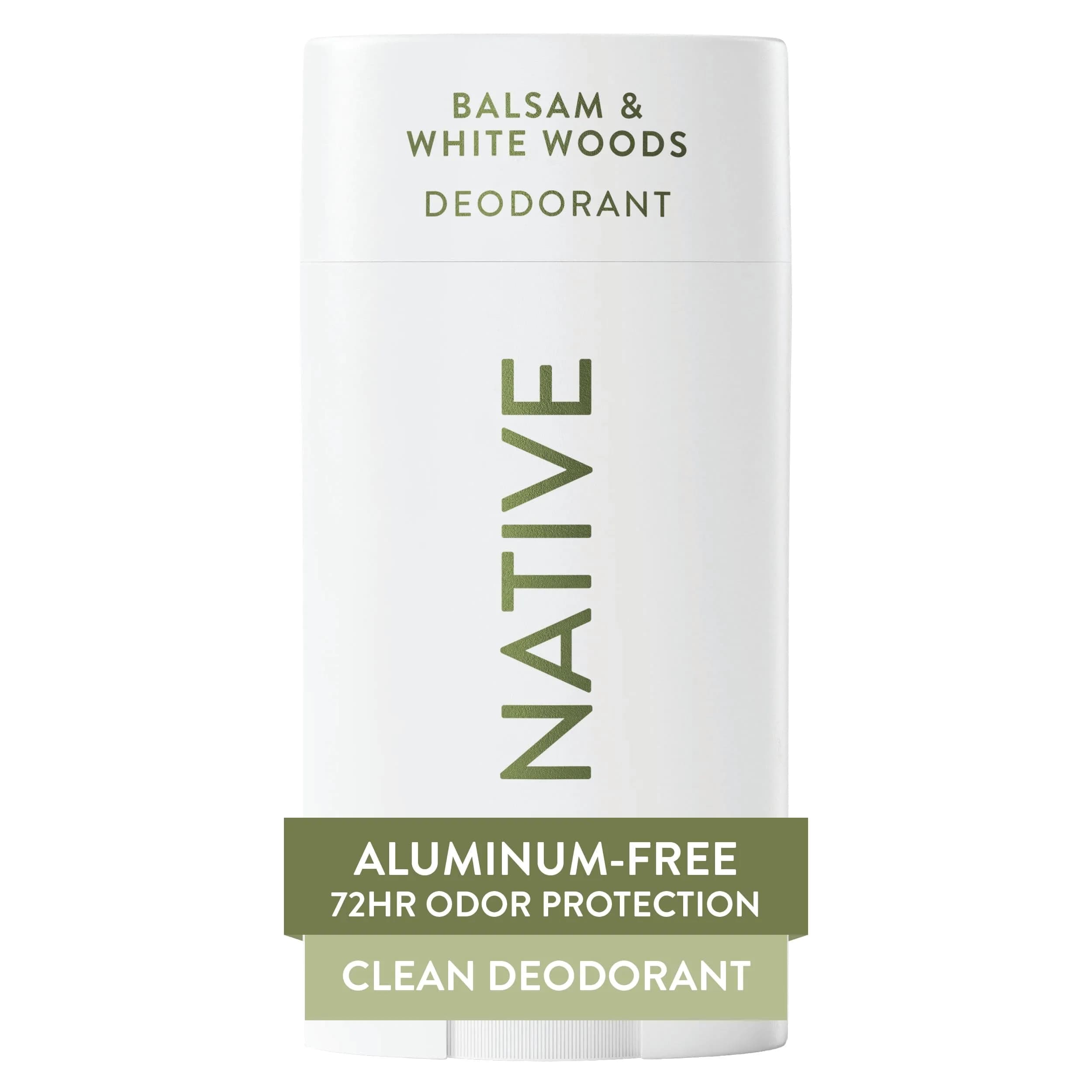 Native Balsam & White Woods Deodorant Stick 2.65oz | 72-Hour Odor Control for Men & Women