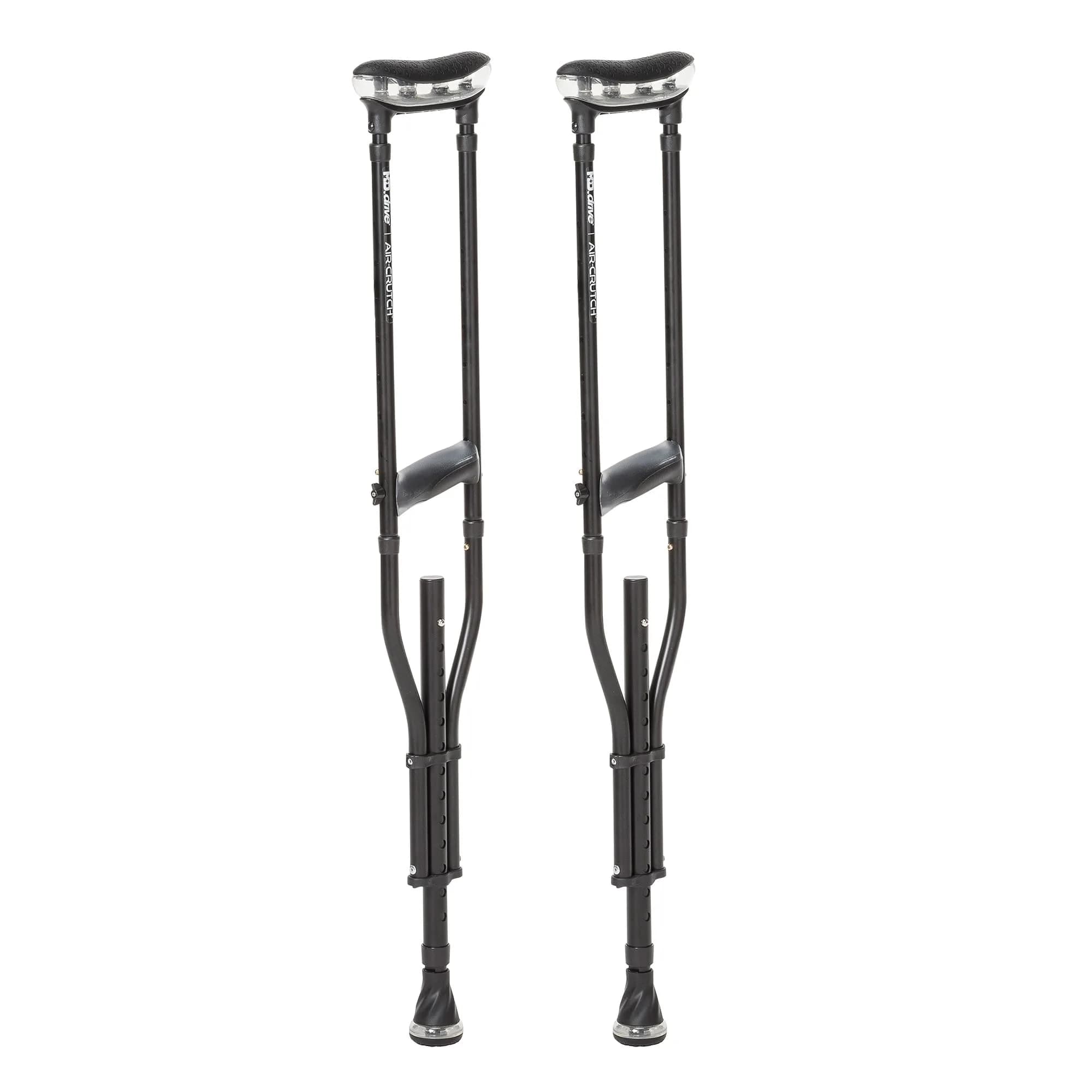 MD by DRIVE Air-Crutch Lightweight Walking Crutch 300-lb Capacity Black | Unmatched Comfort & Stability — Black
